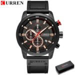 Relógio CURREN Esporte Hodinky Preto e Vermelho