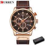 Relógio CURREN Esporte Hodinky Rose e Café