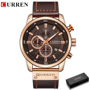 Relógio CURREN Esporte Hodinky Rose e Café