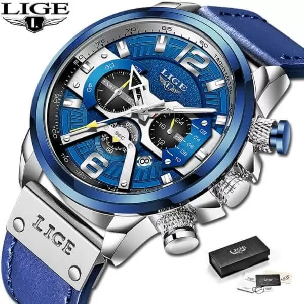 Relógio Lige Lux Prata e Azul